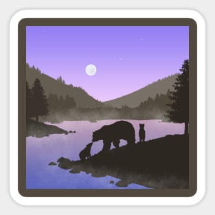 Mama Bear with Cubs Sticker